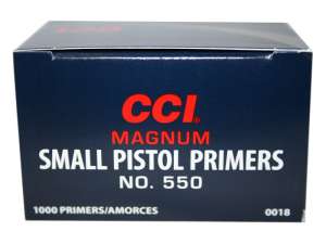 CCI Small Pistol Magnum Primers #550 Box of 1000 (10 Trays of 100)