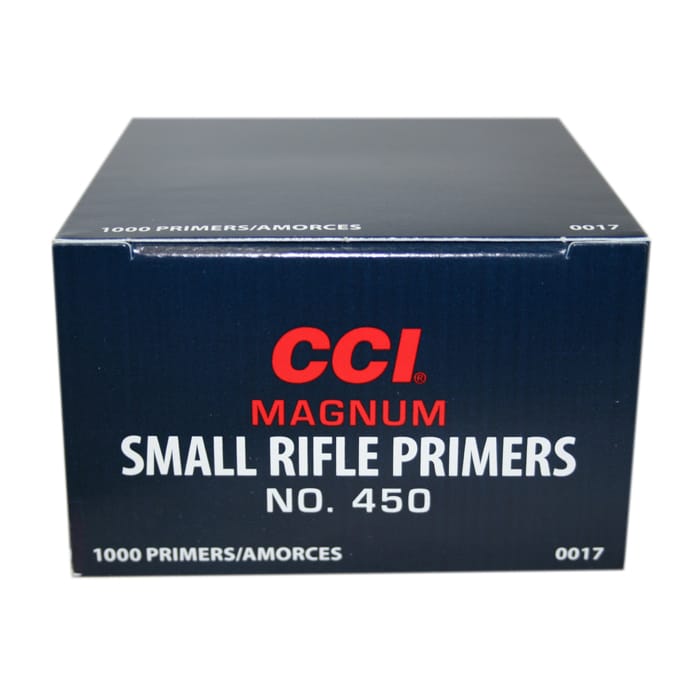 CCI Small Rifle Magnum Primers #450 Box of 1000 (10 Trays of 100)