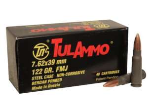 TulAmmo 7.62x39mm 122 Grain FMJ Full Metal Jacket Available