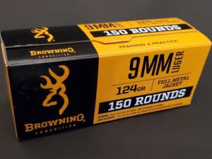 Browning FMJ 9mm 124-Grain Centerfire Ammunition 150-Rounds