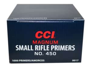 CCI Small Rifle Magnum Primers #450 Box of 1000 (10 Trays of 100)