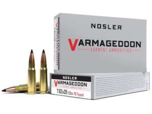 Nosler Varmageddon Ammunition 7.62x39mm 123 Grain Polymer Tip Flat Base Box of 20