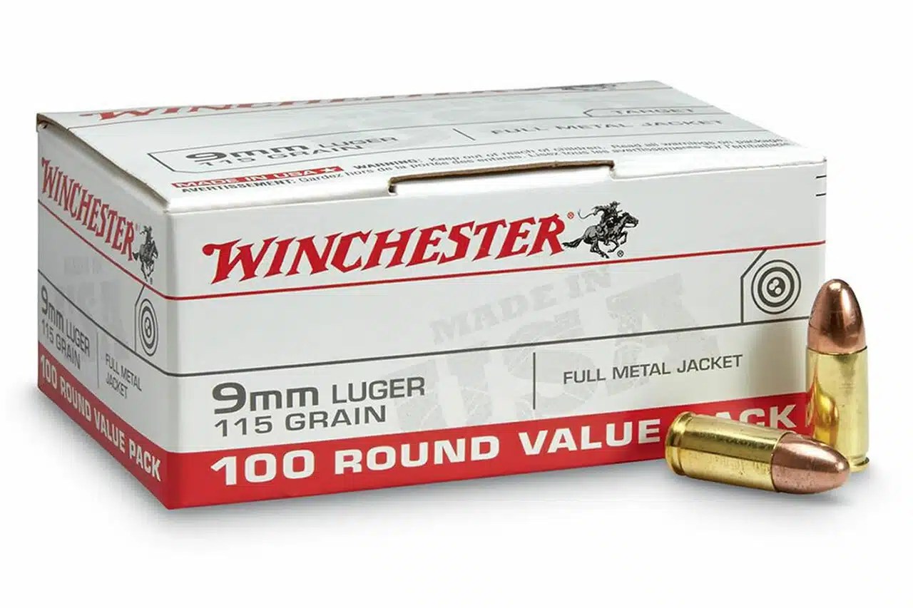 Winchester USA Full Metal Jacket 9 mm Luger 115-Grain Handgun Ammunition