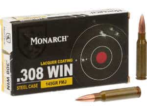 308 WIN 175 GR FMJ Sierra Matchking 500 RDS 2751 FPS NEW BRASS
