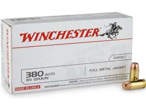 Winchester USA Full Metal Jacket .380 Automatic 95-Grain Handgun Ammunition