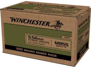 Winchester USA 5.56x45mm M855 Full Metal Jacket Lead Core Ammunition