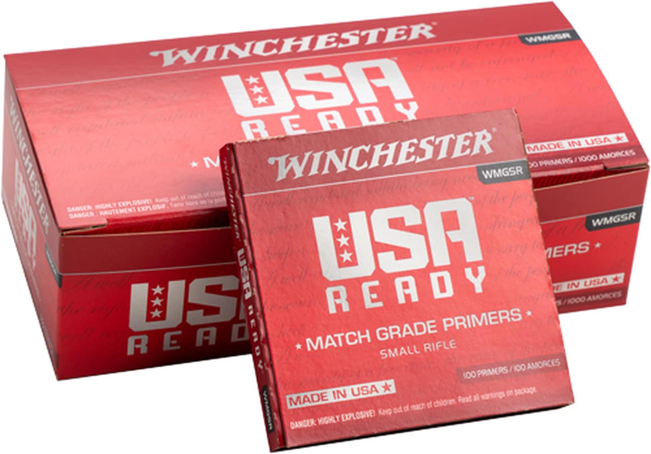 Winchester USA Ready Small Rifle Match Primers Box of 1000 (10 Trays of 100)